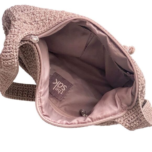 The Sak Woven Nutmeg Brown Zipper Top Small Handbag - Picture 7 of 16